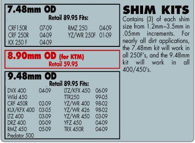 Yfz 450 Valve Shim Chart